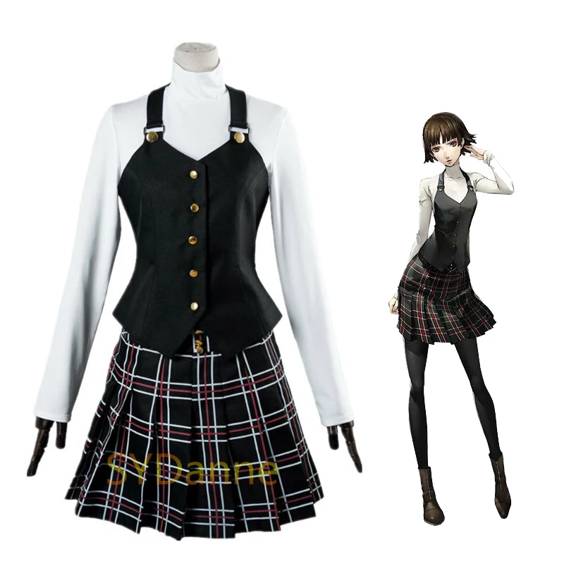 

Anime Persona 5 Cosplay Costume Queen Makoto Niijima Cosplay Costume for woman School Uniform Halloween Party Dress costume