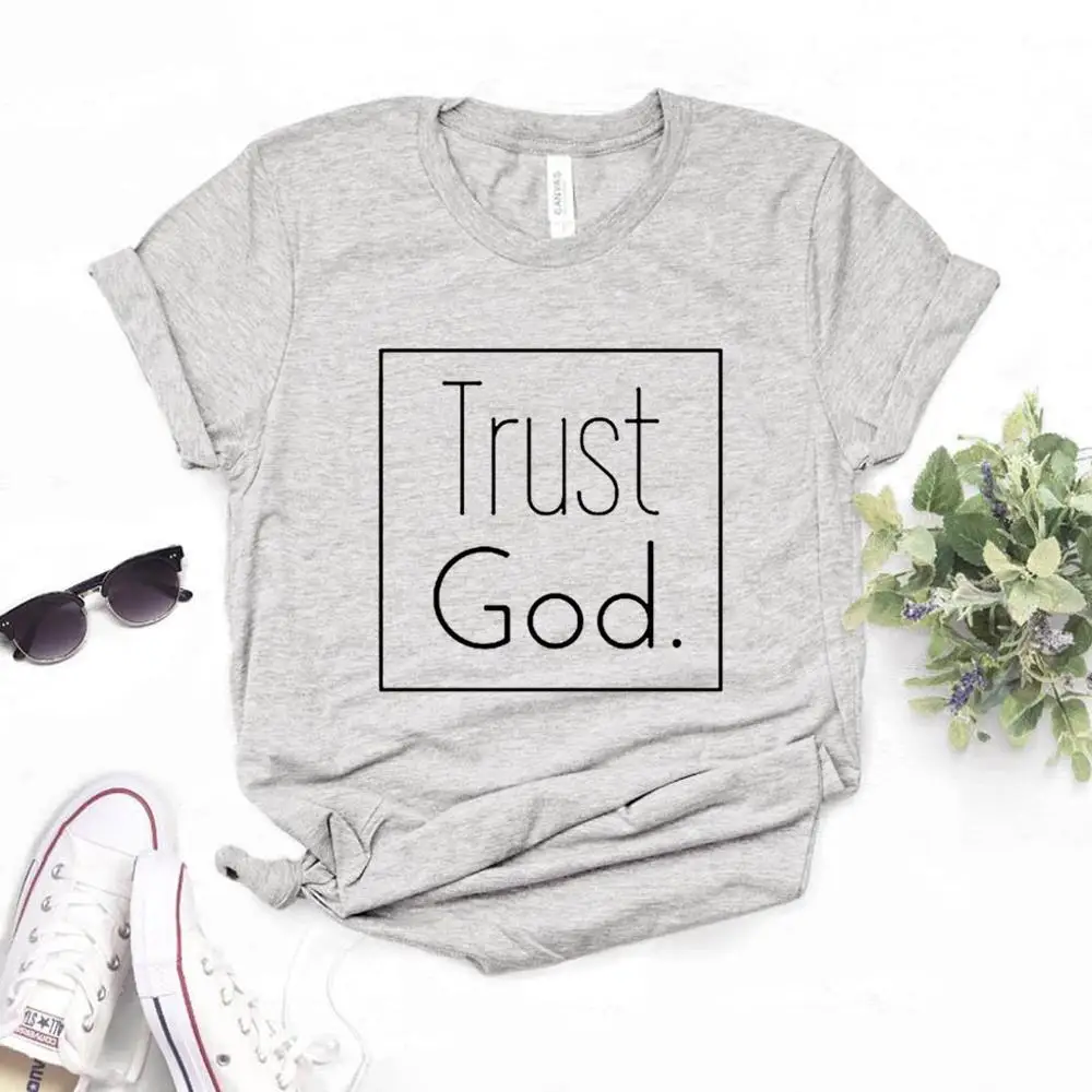 Женская футболка с квадратным принтом trust god хлопковая хипстерская забавная