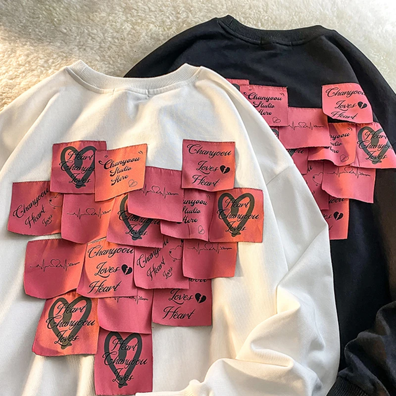 

Fashionable Simple Long-Sleeved Sweatshirts Woman Autumn Casual White Women's Sweatshirts Black Street Pullover Women's Top 2021