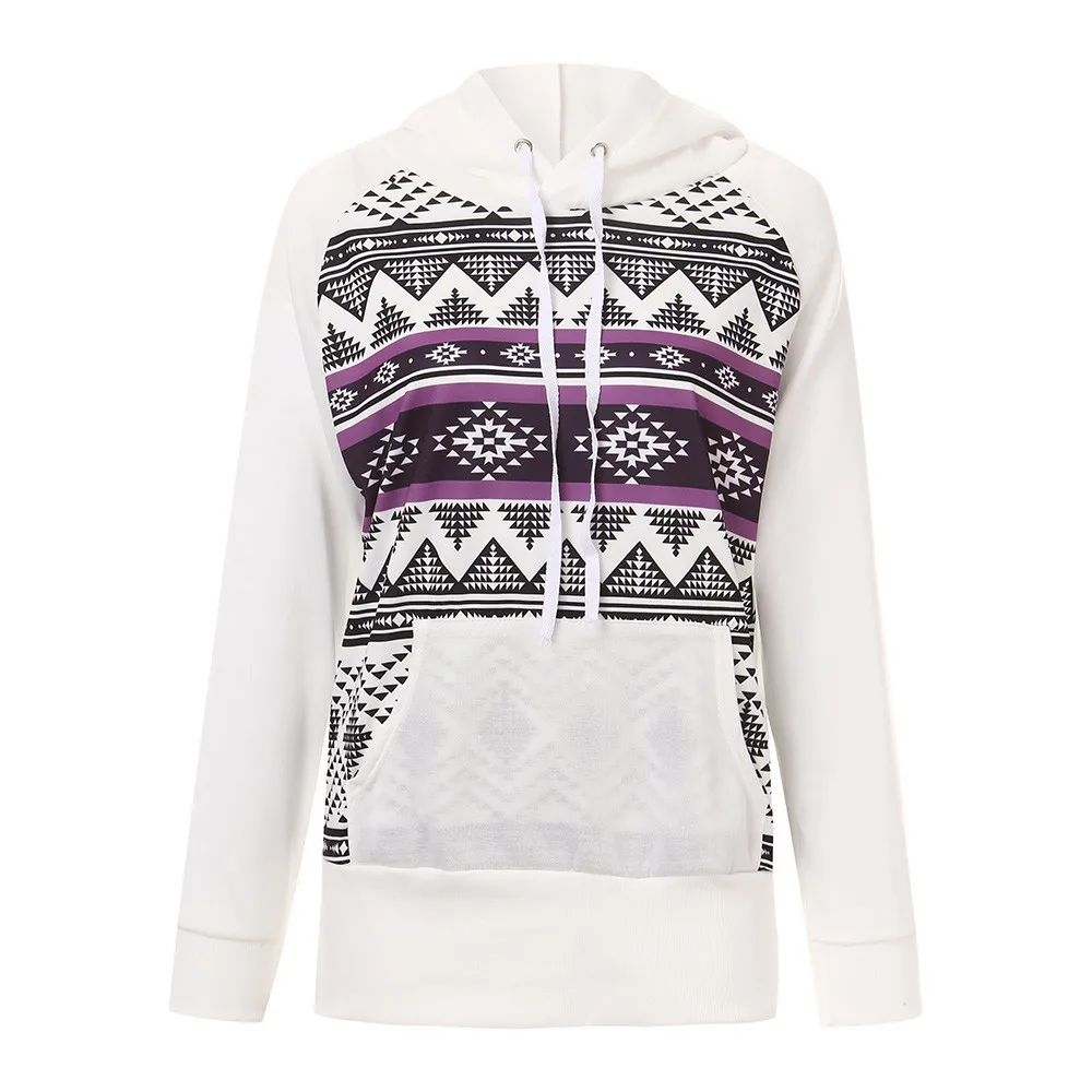 

Women Autumn Long Sleeve Hooded Pocket Printed Sweatshirt Blouse Tops sudadera mujer