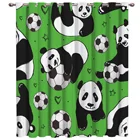Фон с изображением панды, зеленые шторы с 3D изображением азиатской футбольной игры для гостиной, спальни, кухни, шторы для детской комнаты