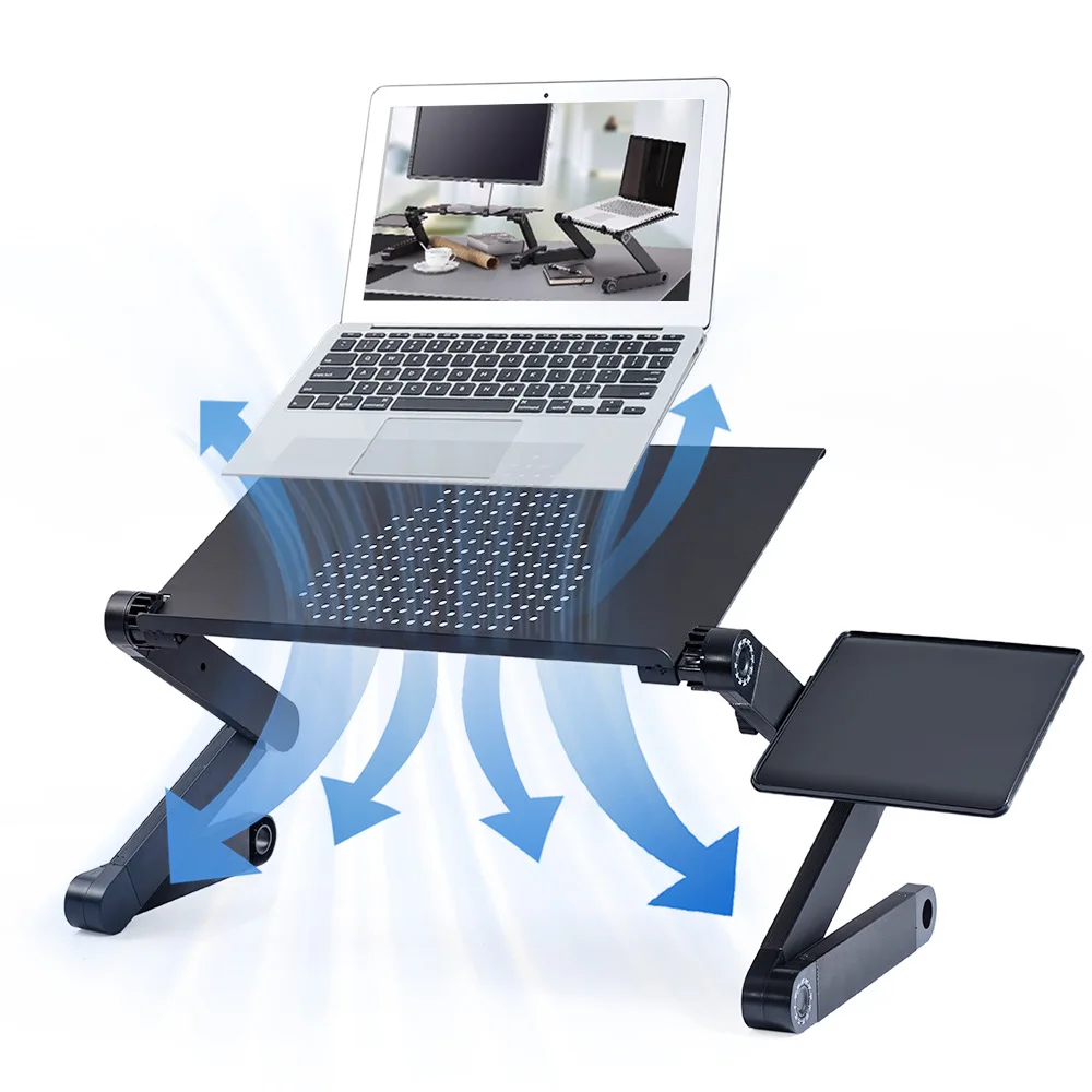 

Cooling Fan Laptop Desk Adjustable Foldable Computer Desks Notebook Holder Bed PC Laptop Stand Folding Table for Home Office