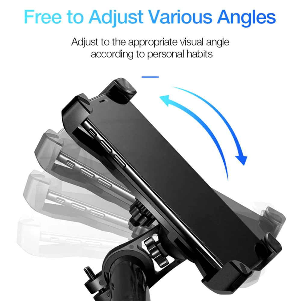 

Universal Adjustable Anti Shake 360 Rotation Smartphone Mount Bracket Bicycle Holder Bike Handlebar Mobile Phone Holder Stand