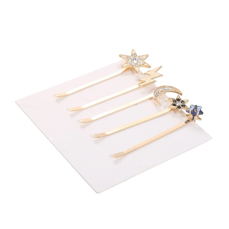 Изысканные женские заколки для волос со звездами луной молнией звездным небом