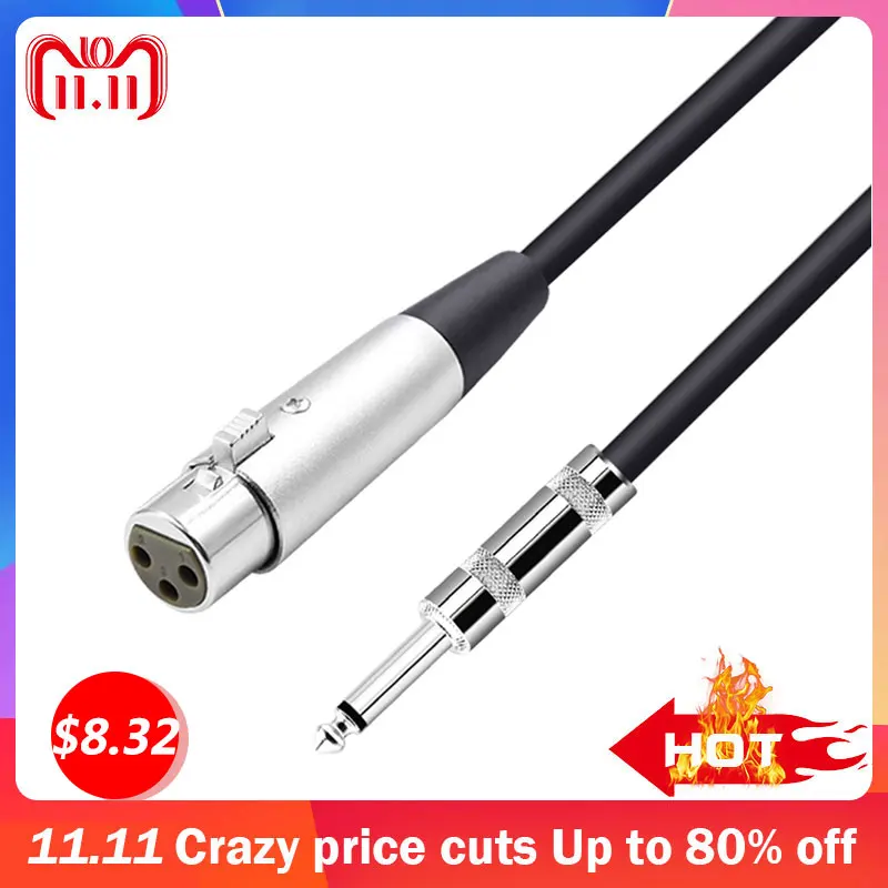 6 35 мм к Canon XLR 3Pin папа гнезду микрофон усилитель аудио миксер красочный УДЛИНИТЕЛЬ