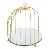 creative bird cage design desktop cosmetic storage rack makeup organizer