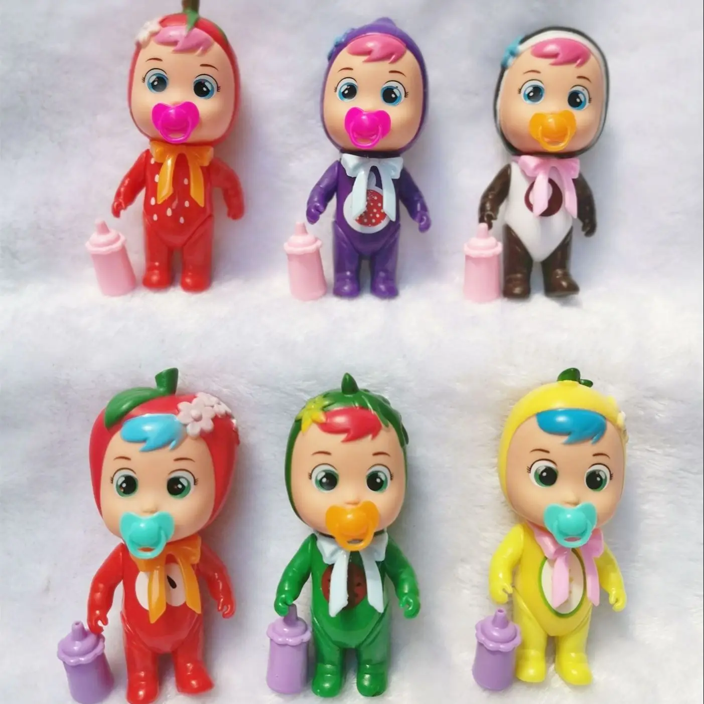 

12cm Crying Baby Doll With Pacifier Bottle For Kids Tears Dolls DIY Toy Cry Doll Children Birthday Christmas Gifts
