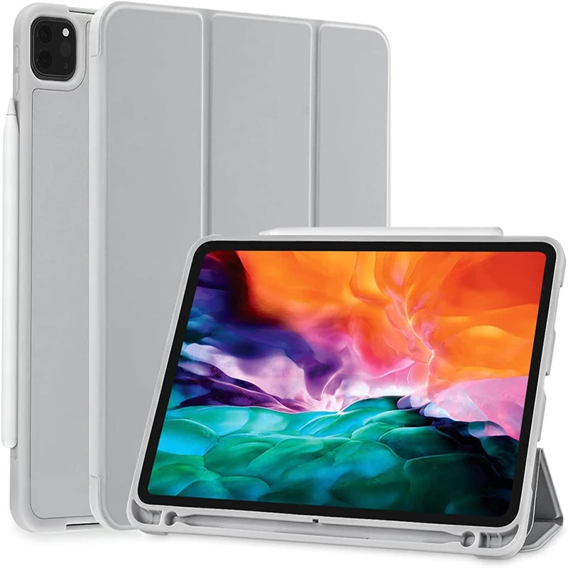 

2020 IPad Pro 11 2-е поколение для 2018 IPad Pro 11 Чехол для IPad Pro 2020 12,9 силиконовый чехол с держателем для стилуса умный чехол