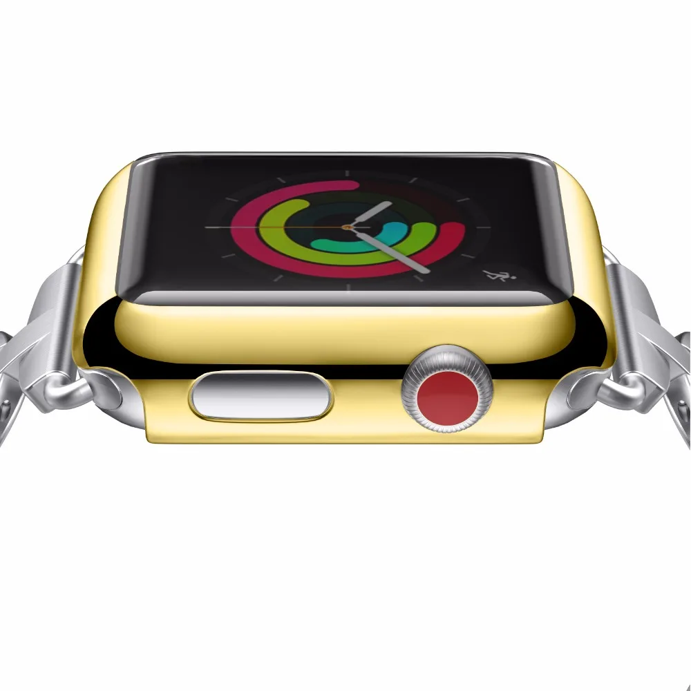 Чехол из поликарбоната для Apple Watch 4, 3 ремешка, защитная лента для экрана 42 мм, 44 мм, 38 мм, 40 мм, защитная пленка 44