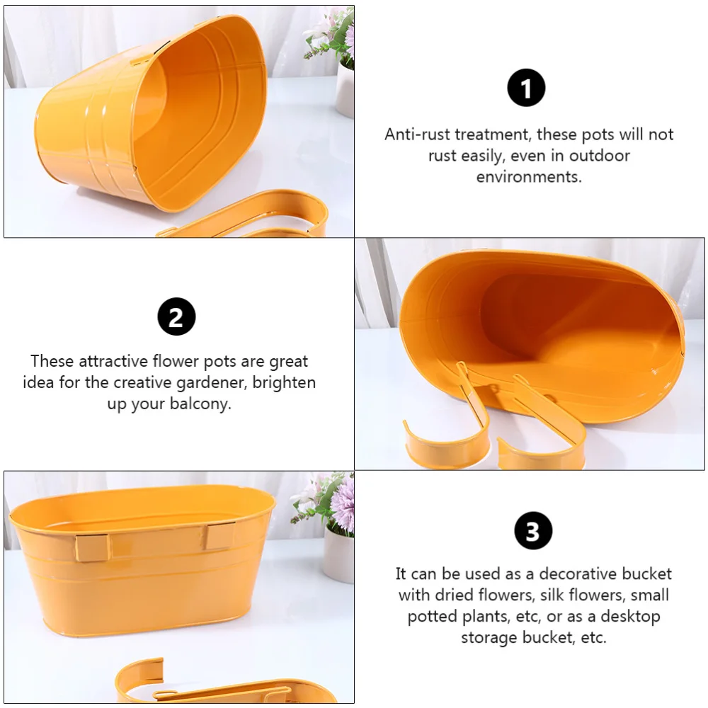 

2pcs Detachable Hook Flower Bucket Double Hook Hanging Bucket Iron Bucket