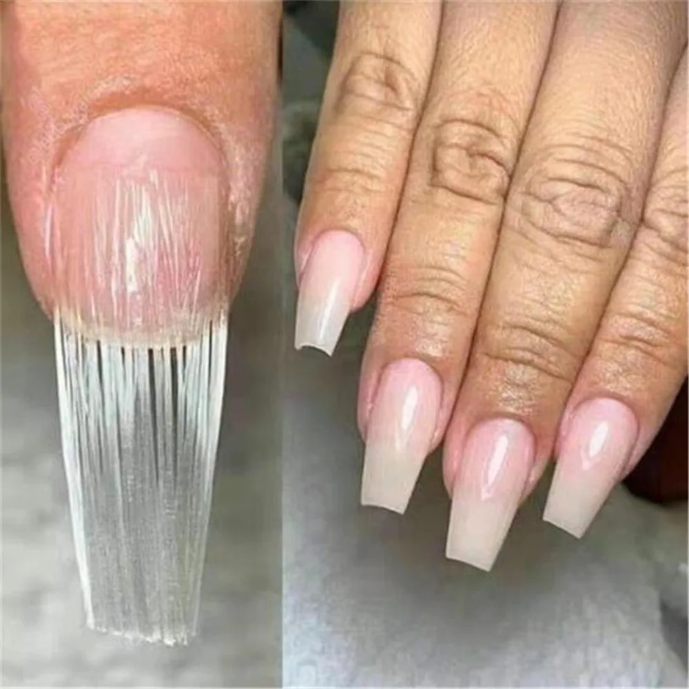 10Pcs Fibernails+1pcs Building Gel Fiberglass for Nail Extension Acrylic Nails Tips Set Manicure Tools