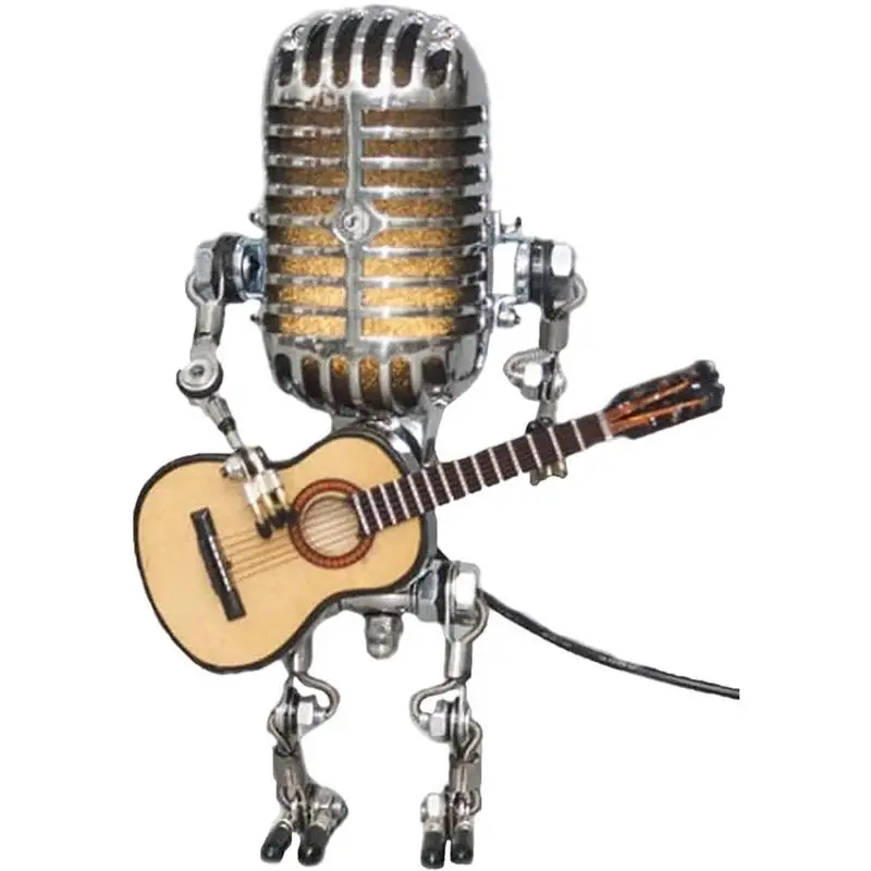 

Halloween Party Bars Vintage Resin Metal Microphone Robot Desk Accessories Ghost Festival Funny Photography Decor Tools