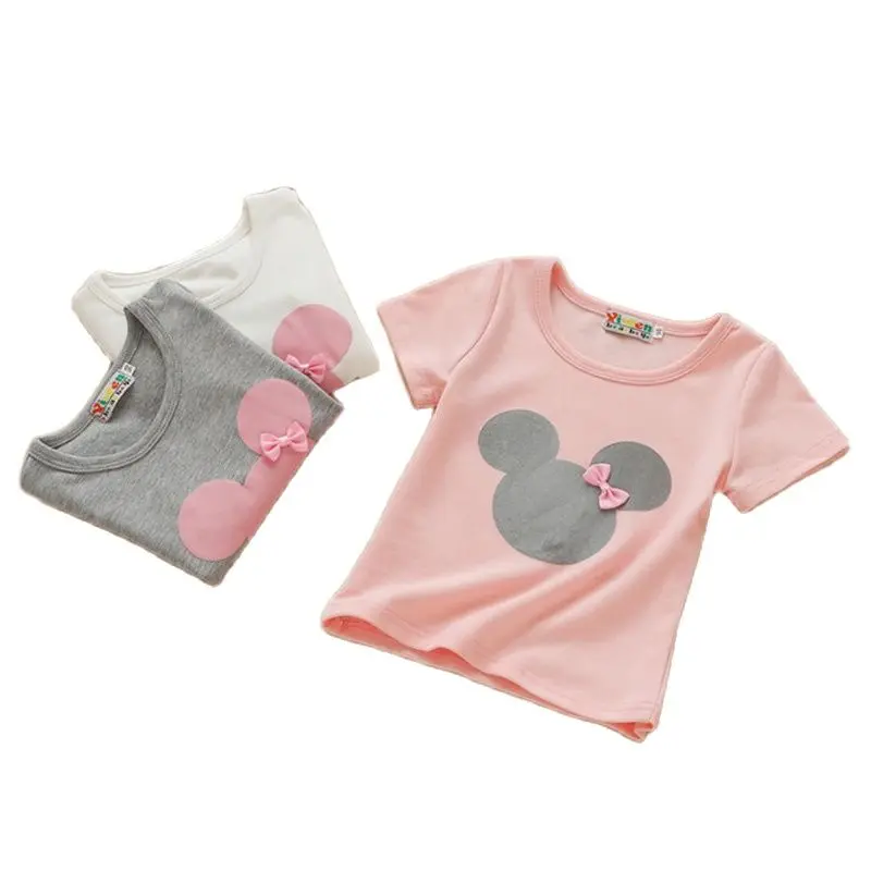 

2021 Summer Girls Cartoon T-Shirt 1-6Year Children Kids Clothes Baby Fashion Tops O-Neck Costume