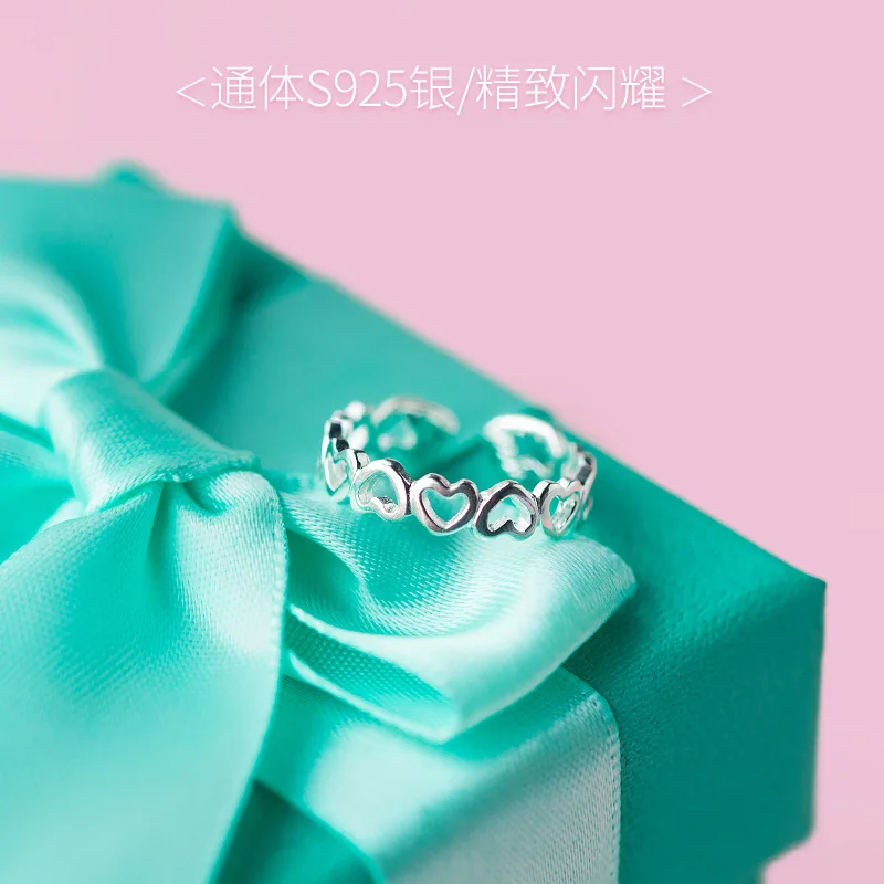 Женское кольцо из стерлингового серебра 925 пробы Trustdavis регулируемое в форме