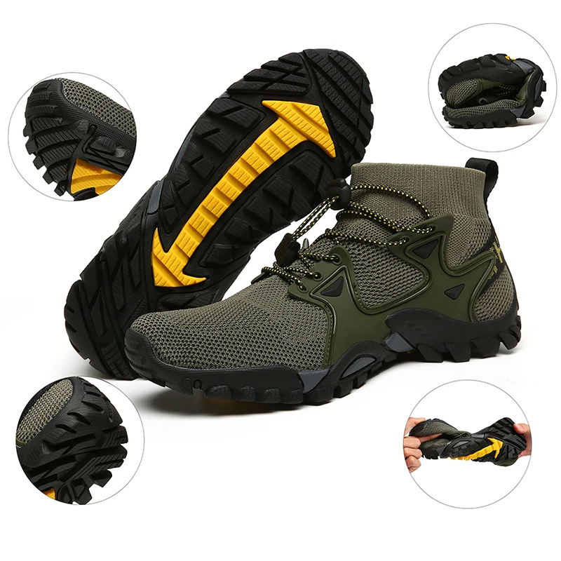 2021 New High-top Men Shoes Casual Shoes Hiking Shoes Men Sport Shoes Trekking Shoes Outdoor Non-slip Climbing Sneaker