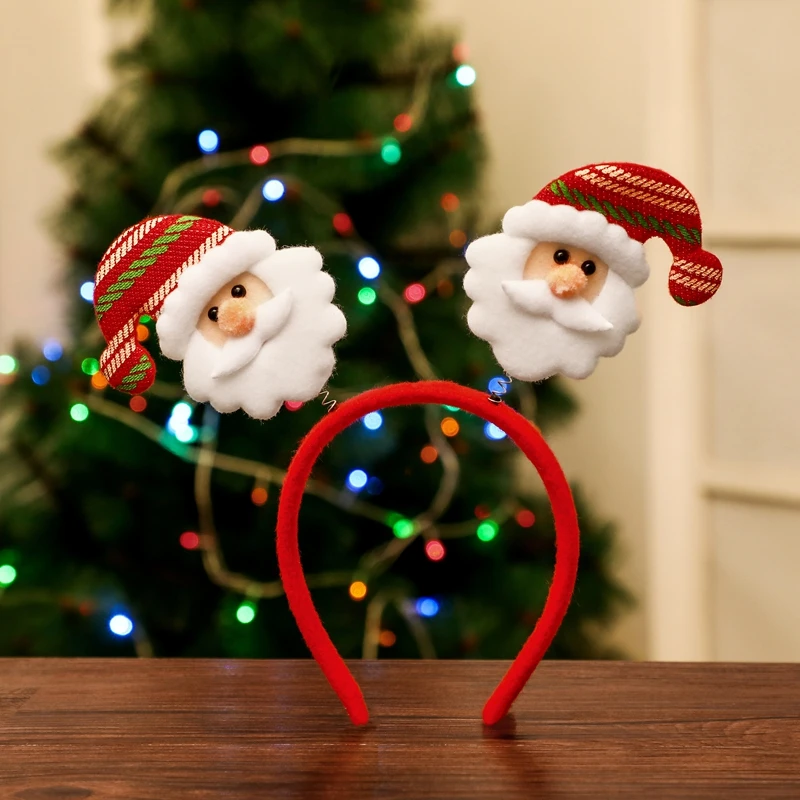 Рождественская Нетканая повязка для волос взрослых детей олень снеговик Санта