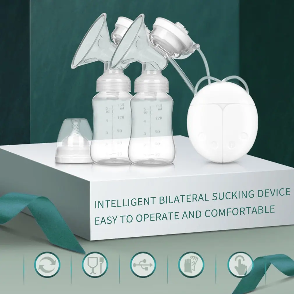 Двойной Электрический молокоотсос с бутылочкой для молока без БФА Детские