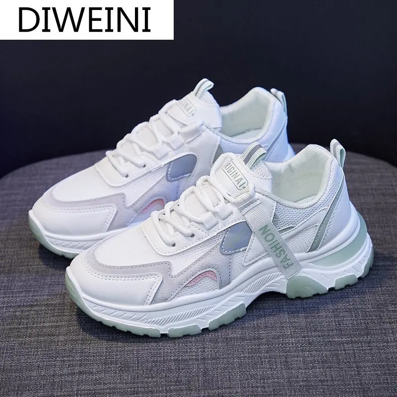 

Fashion Women Shoes 2021 Spring Mesh Breathable Women Vulcanized Shoes New Comfortable Lace-up Casual Sneakers Shoes for Women