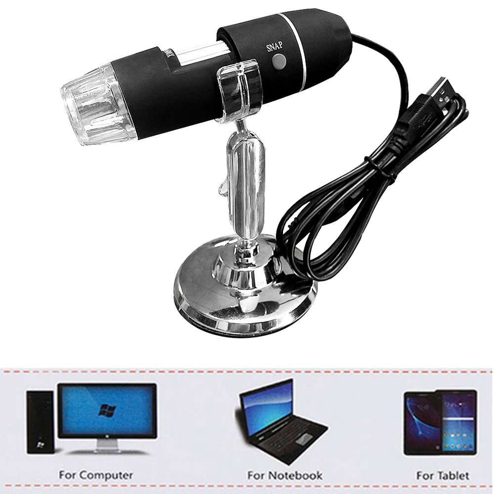 Цифровой микроскоп 50X-1600X с 8 светодиосветодиодный USB увеличительное стекло