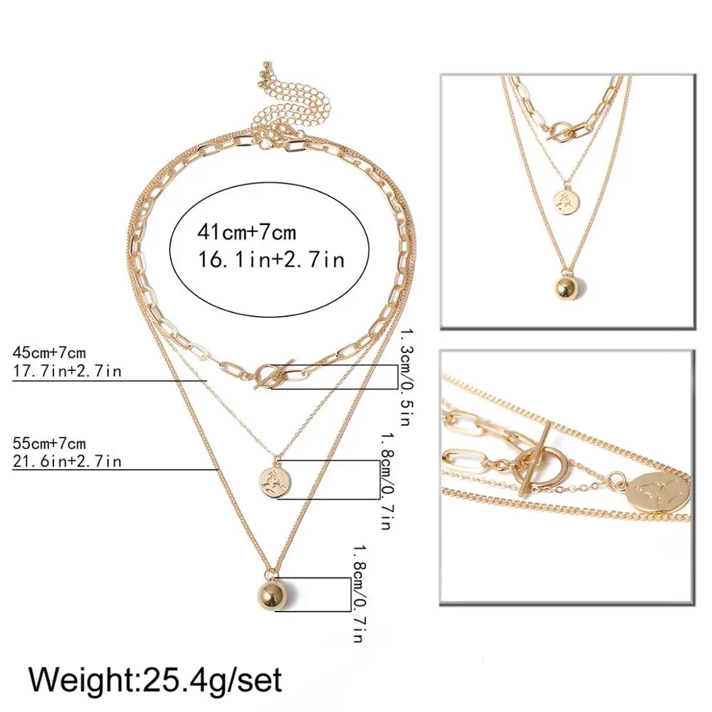 

Lacteo Vintage Multi Layered Virgin Mary Face Pendant Necklace Jewelry Women for 2020 Fashion Big Ball Clavicle Chain Necklace