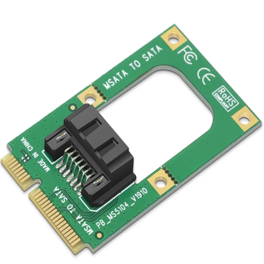 

mSATA SATA converter 7 pin SATA to mSATA adapter Converter Card Full-high Half-size for 2.5" 3.5" HDD SSD with SATA Cable