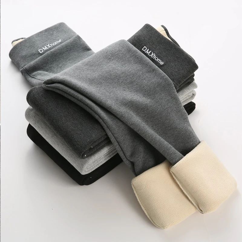 

Fine Thread Cotton Leggings for Women's Outer Wear Plus Velvet Thickening High-waist Slim Trousers Winter Plus Size Warm Pants