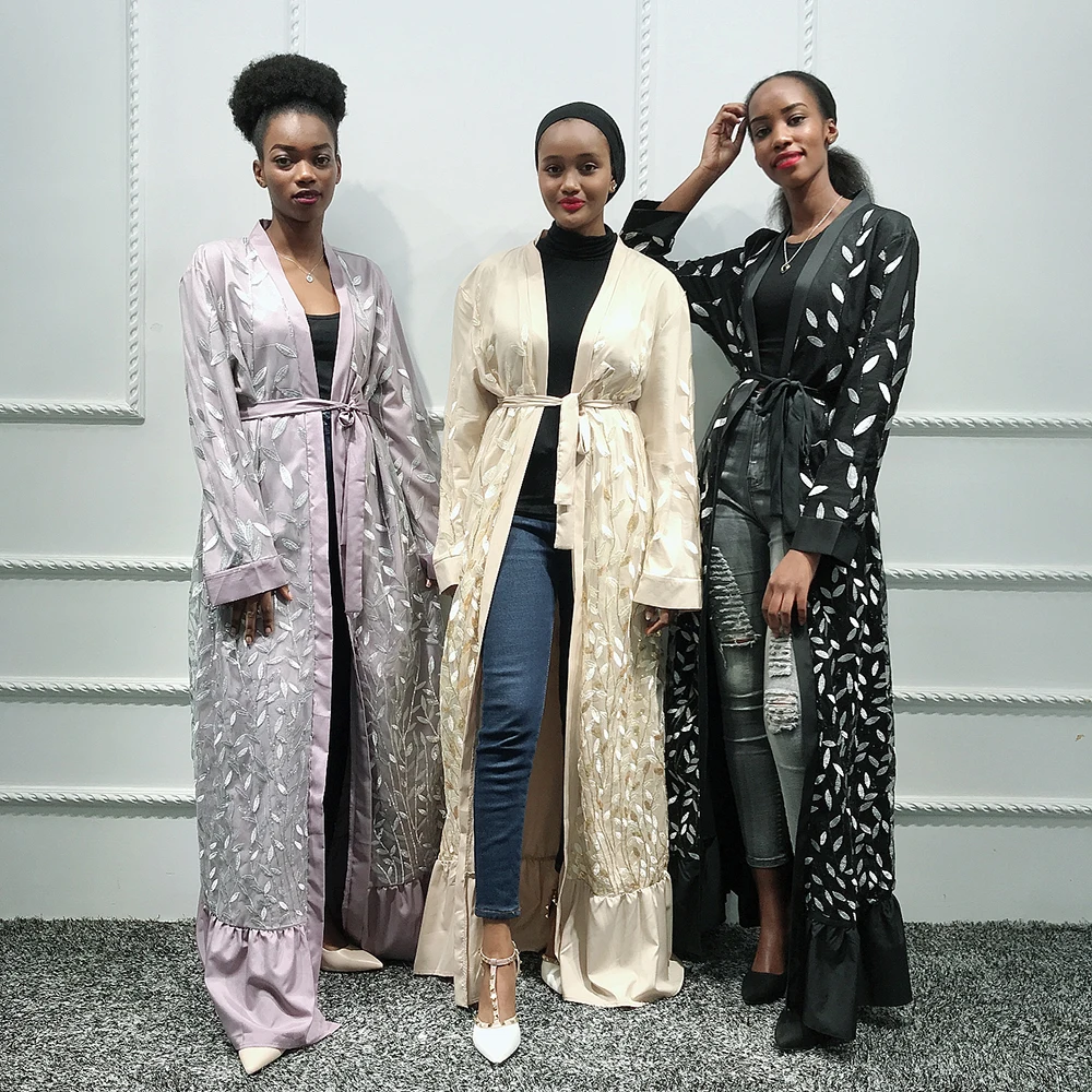 Кафтан Дубай Абая хиджаб мусульманский платье кимоно кардиган для женщин халат