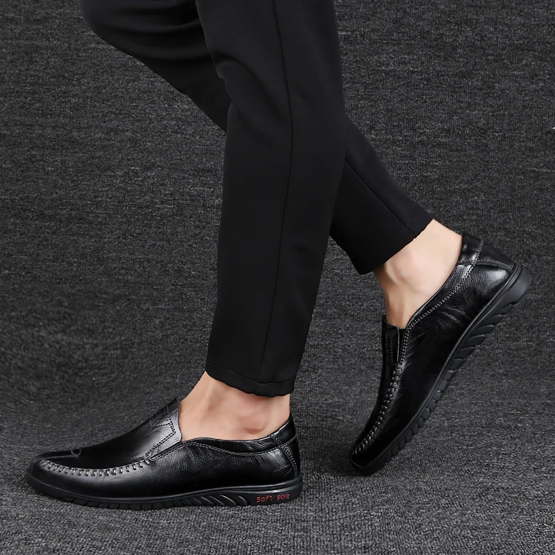 Мужские лоферы из натуральной кожи Мужская обувь на шнуровке Модная для вождения