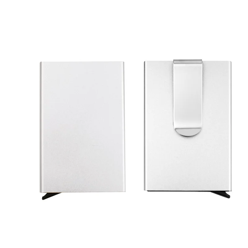 Минималистичный кошелек rfid Блокировка для мужчин металлический мини зажим денег