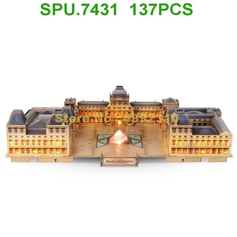 137 шт. всемирно известная архитектура Парижский музей Лувра светодиодная 3d