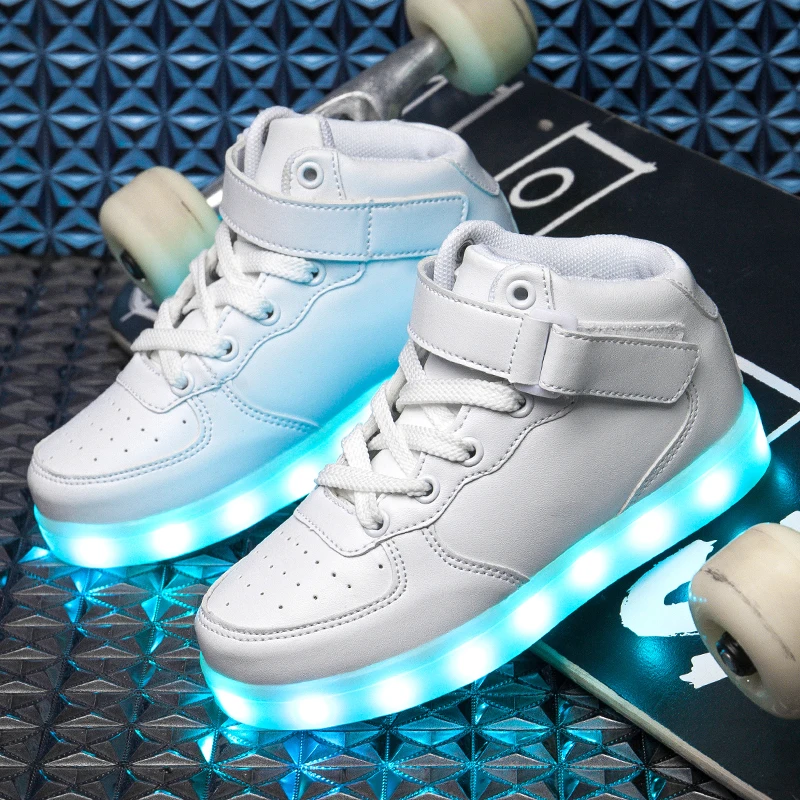 ULKNN-Zapatillas de deporte con luz Led para niños y niñas, zapatos luminosos de moda, con carga