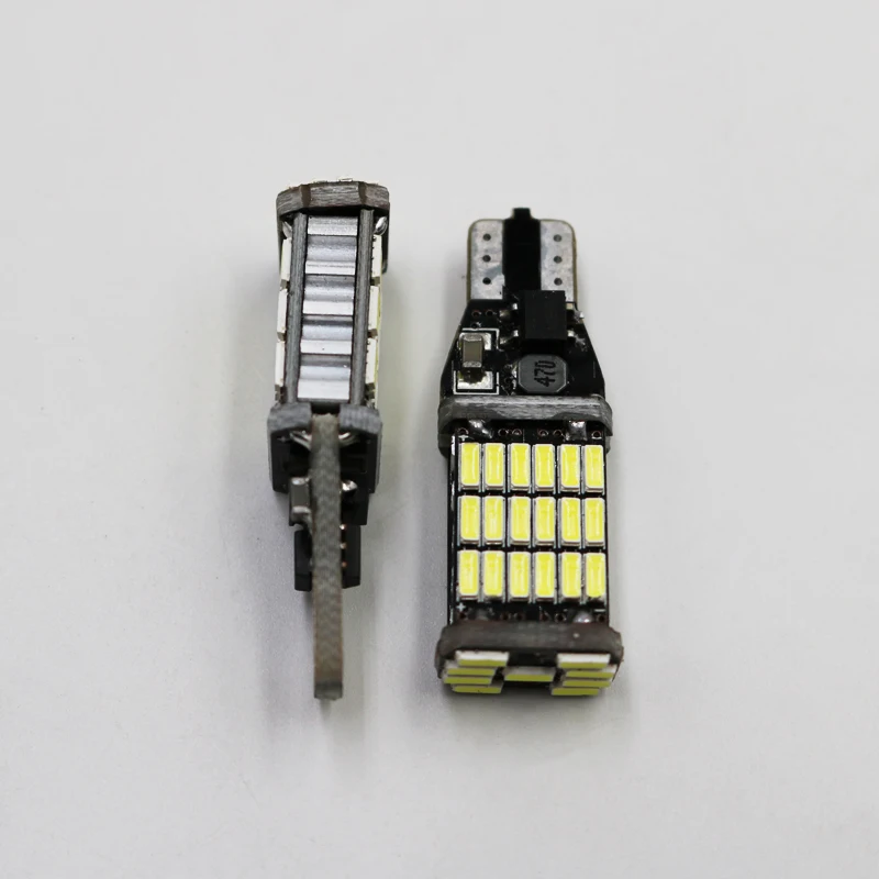 2 шт. T15 W16W 921 супер яркий высокой мощности 45 SMD 4014 светодиодный Canbus без ошибок автомобильный резервный фонарь лампа Тормозная лампа ксеноновая белая