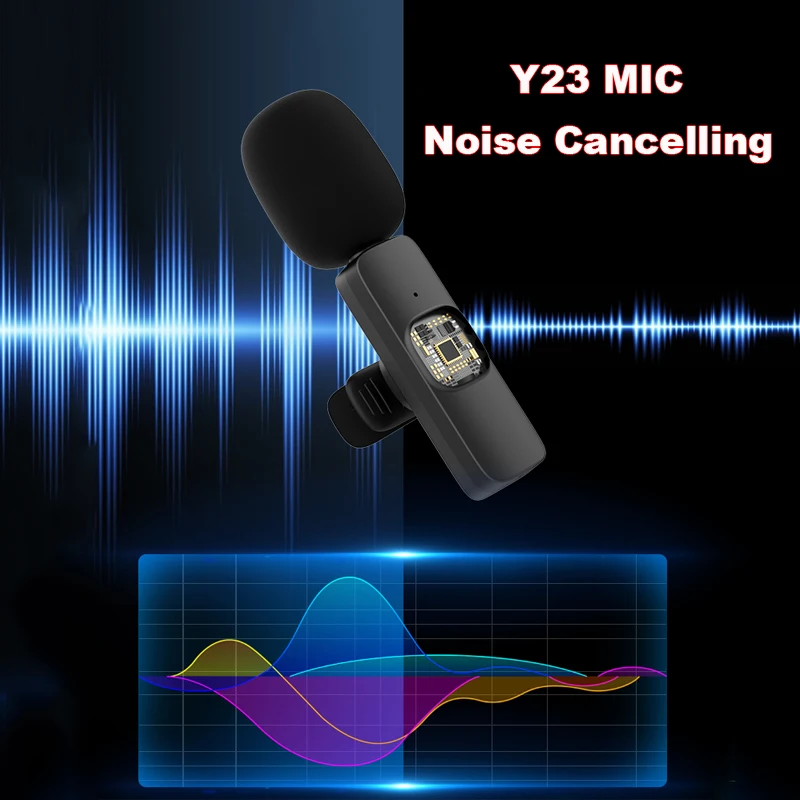 Беспроводные ПЕТЛИЧНЫЕ наушники Y23 петличный микрофон для записи аудио и видео с