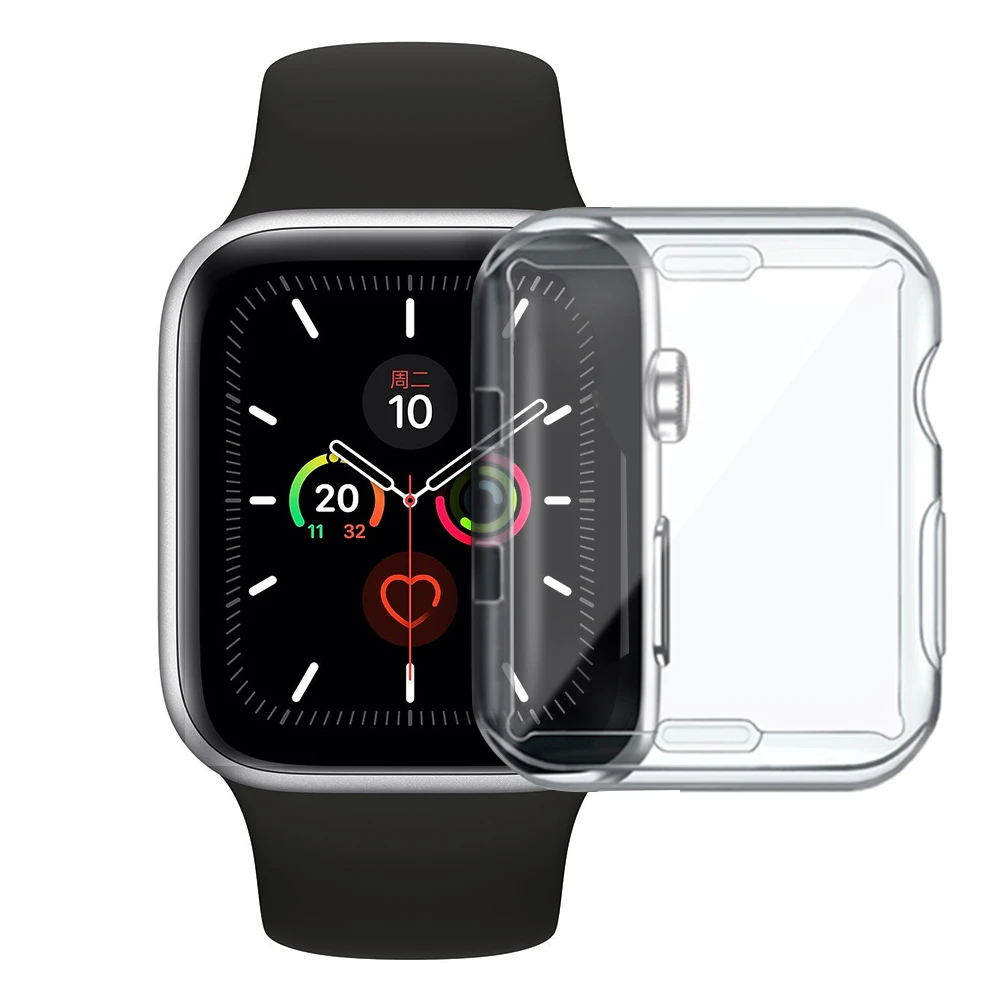 Чехол для Apple Watch 4 3 2 1 40 мм 44 360 встроенная прозрачная защитная пленка из ТПУ чехол