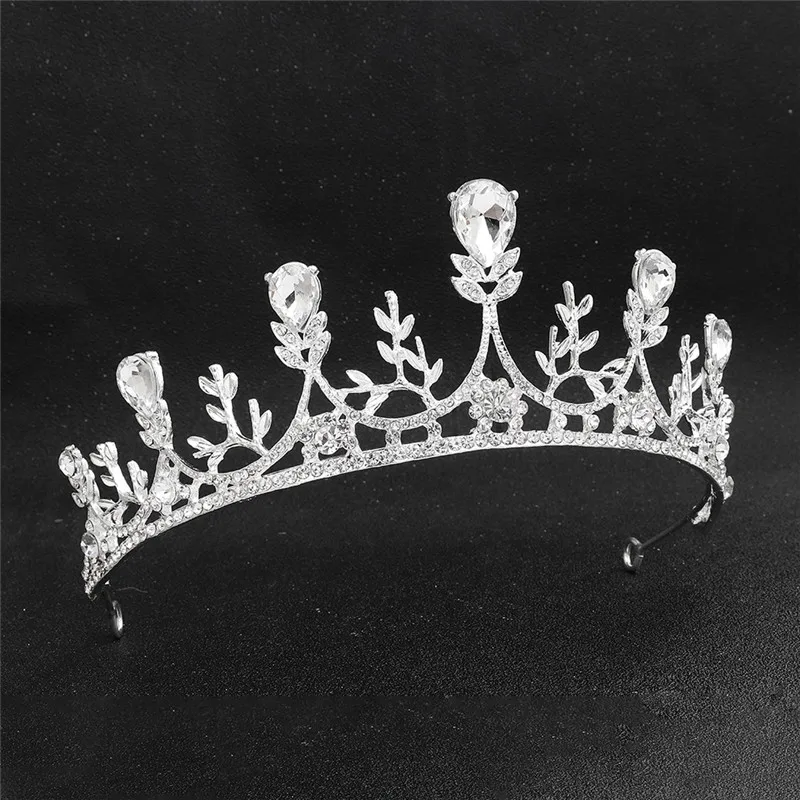 Серебряная свадебная корона стразы для невесты свадебные украшения аксессуары