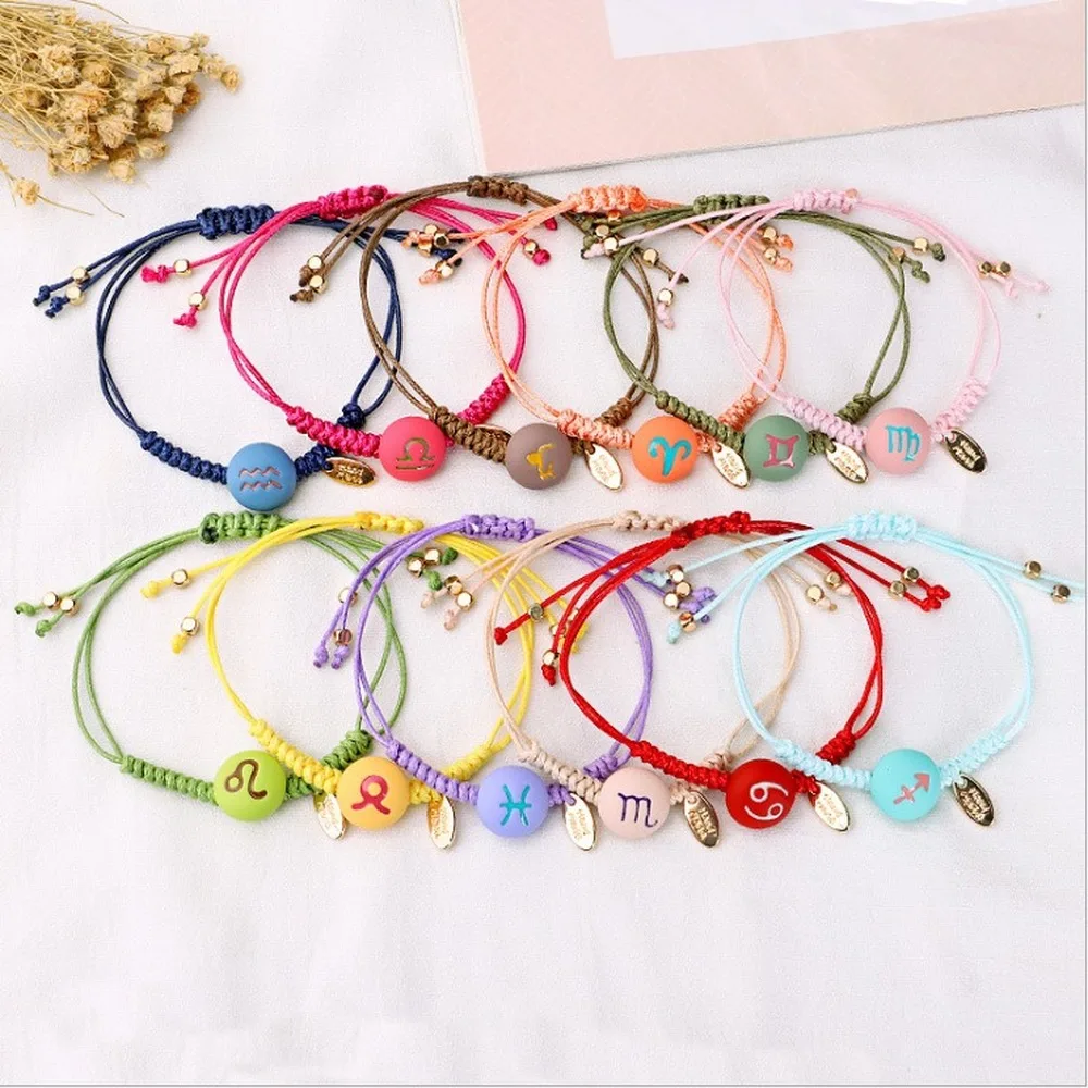 Лидер продаж 2020 цветной браслет ручной работы с 12 созвездиями простые модные