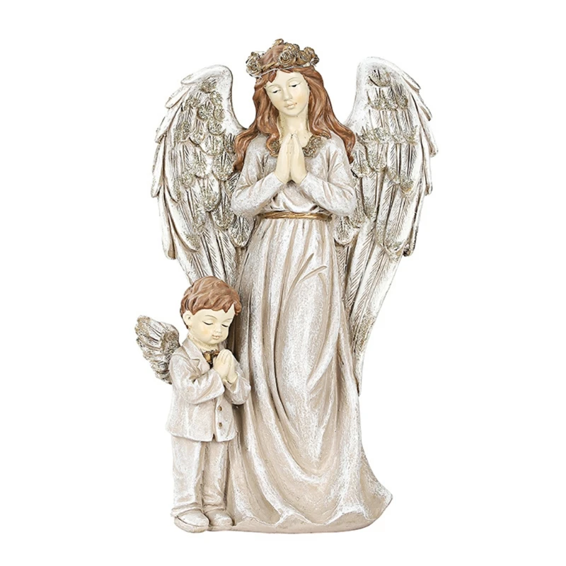 

Fairy Garden - LED Double Angel Figurines Accessories for Outdoor Garden Decor