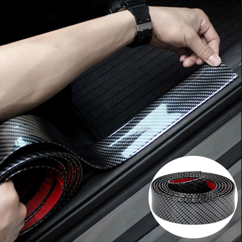 1 м Стильные наклейки для интерьера автомобиля резиновые молдинги из углеродного