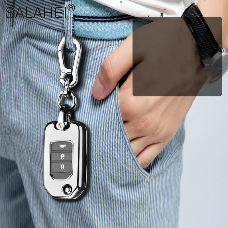 Чехол для ключей от автомобиля ТПУ + ПК с полным покрытием брелок Honda HRV CRV XRV FIT CRIDER