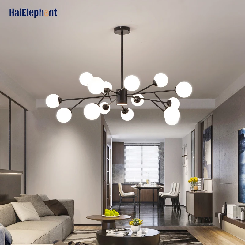 Креативные золотистые черные люстры лампы для гостиной спальни G9 светильники