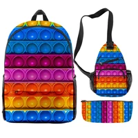 school season students rainbow color peripheral suit backpack men and women school bag family combination game backpack