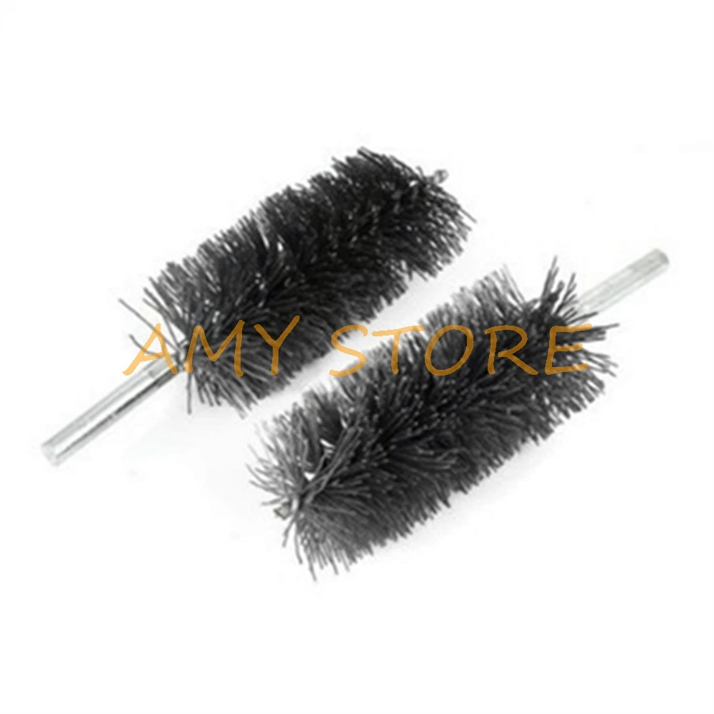 2pcs 50mm Brush Diameter Steel Wire Pipe Tube Bottle Cleaning Chimney Brushes 8mm Shank