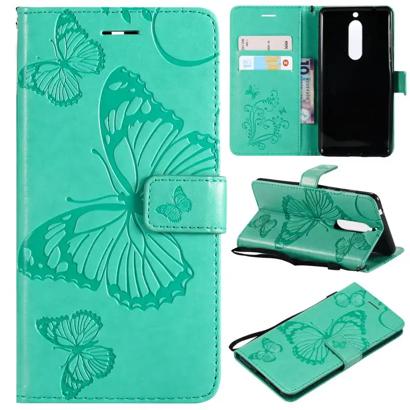 Кожаный флип чехол с подставкой и отделениями для карт Nokia Lumia 3 5 6 2018 N635 635 N630 N640 640