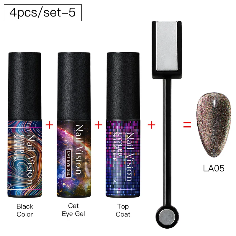 HHZH08046 Nail Vision 9D Galaxy Cat Eye Nail Gel Chameleon Magnetic Soak Off UV Nail Varnish 5D/7D 5ml Semi Permanent Manicure Gel Lacquer - Цвет: HHZH08046