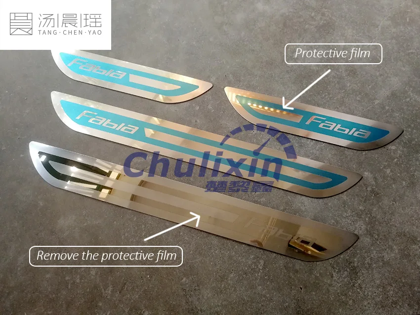 4pcs/lot stainless steel car stickers styling door sill Scuff Plate pedal For SKODA FABIA 2008 2009 2010 2011 2012 2013 2014 | Автомобили