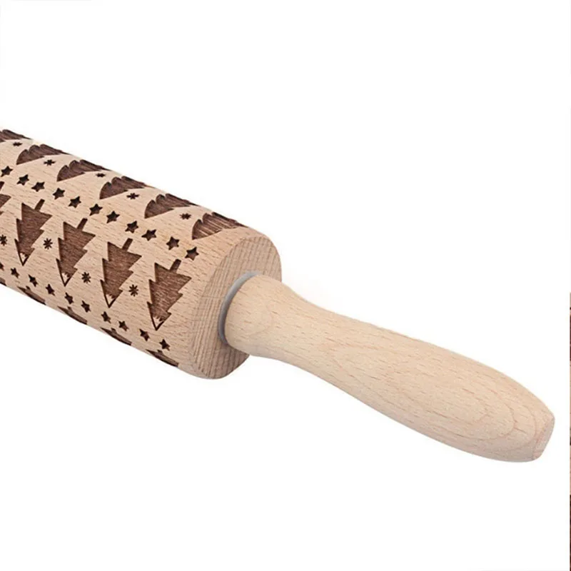 43 см на заказ Бук деревянная Скалка Рождественская елка Лось мультфильм рисунок