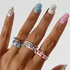 2021 оптовая продажа золотого цвета Розовая эмаль голубой Турецкий Дурной глаз кольцо на палец богемное кольцо милые глаза Модные женские ювелирные изделия