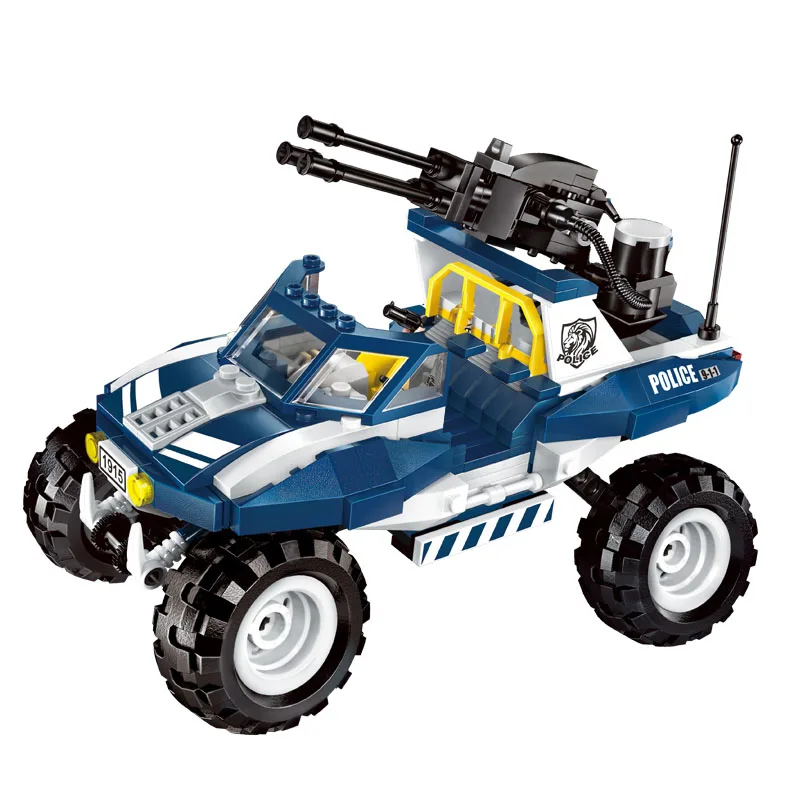 

Enlighten Building Block City Police Cruiser SUV Police Car Styling 4 Figures 384pcs MOC Educational Bricks Toy Boy Gift