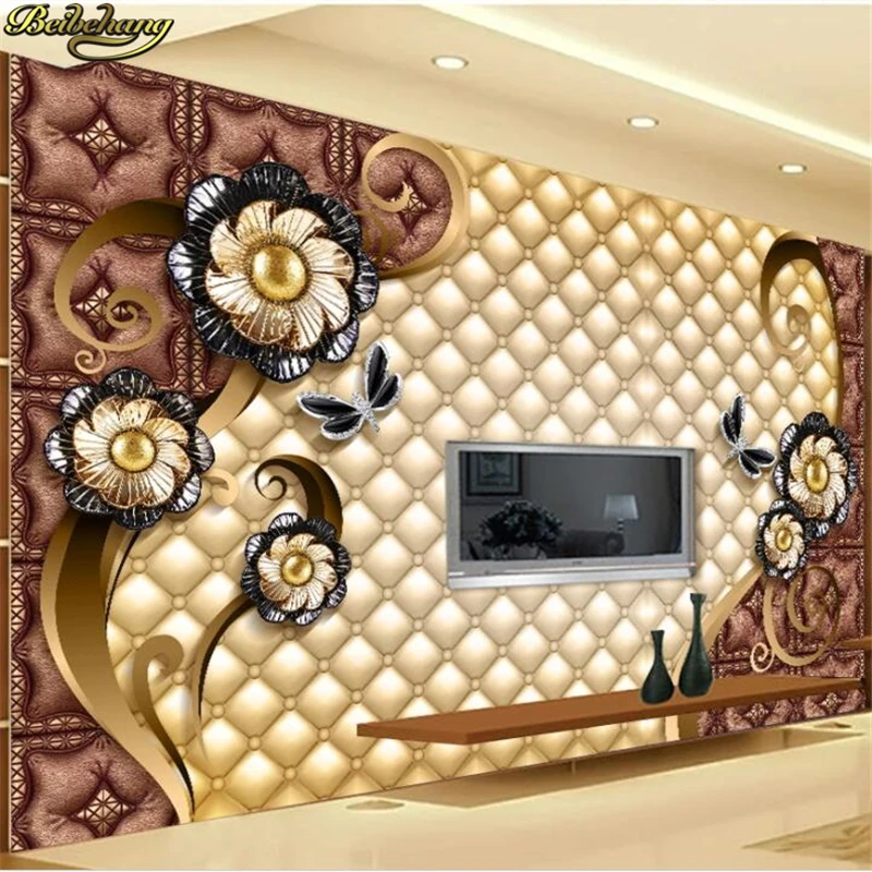 Beibehang пользовательские 3d обои роспись роскошный черный Далия мягкий мешок