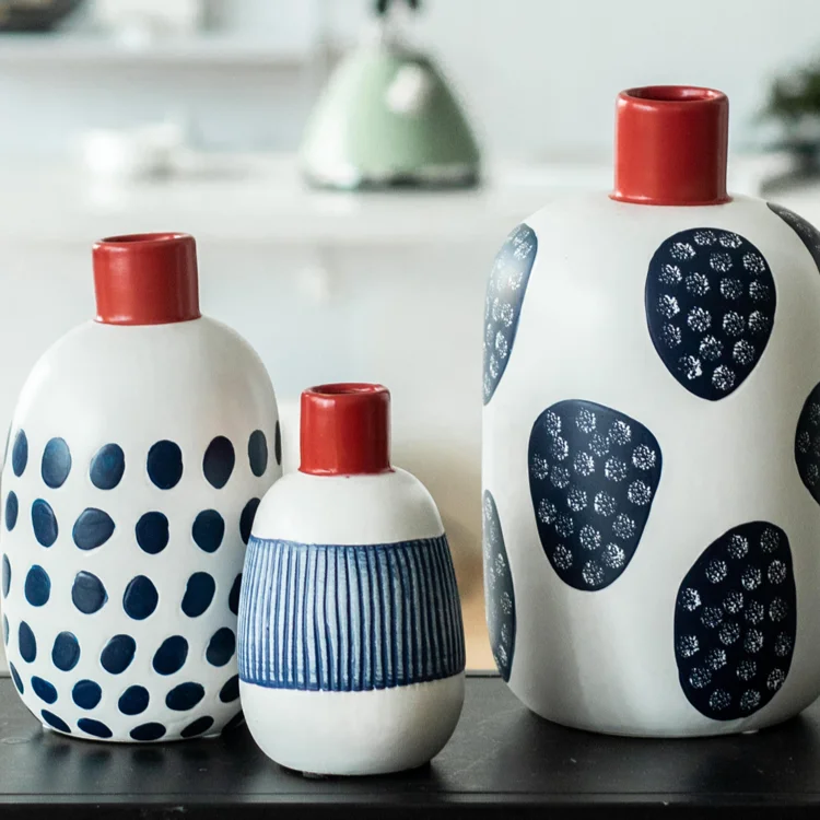 

Nordic Creative Vase Decor Ceramic Modern Minimalist Plant Office Aesthetic Vase House Design Deco Maison Home Decoration DF50HP